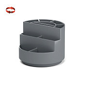 Подставка настольная вращающаяся пластиковая ErichKrause Mini Burger, Classic, серый