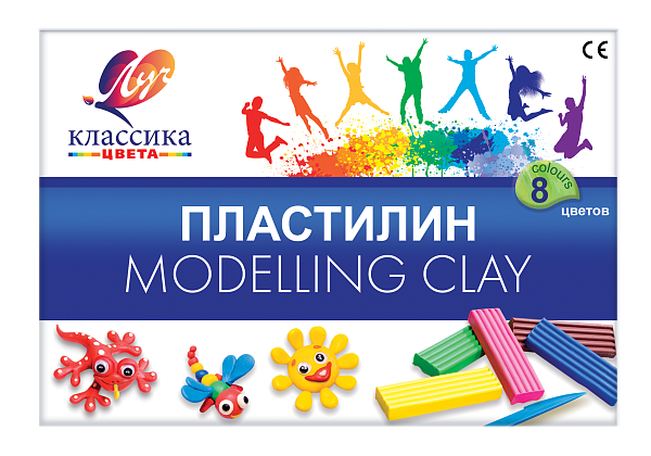 Пластилин 8 цв. Луч "Классика" (Детство)