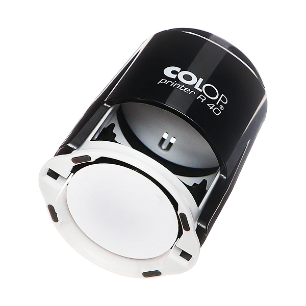 Оснастка для круглой печати PRINTER R40 black с крышкой автомат. пластик. d41,5 мм, корпус черный