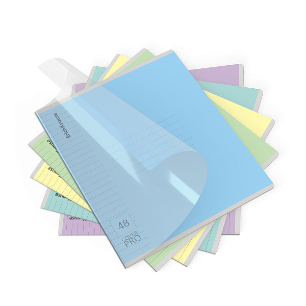 Тетрадь 48 л. лин. с пластиковой обложкой на скобе ErichKrause Классика CoverPrо glossy, А5+, MIX-PACK