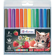 Фломастеры 12 цветов "Kawaii Cat", с вентилируемым колпачком, в пластиковом блистере