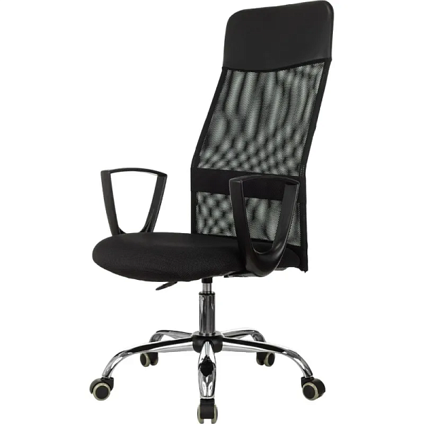 Кресло для руководителя VB_EChair-510 TW сетка/ткань черный хром