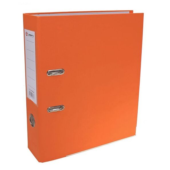 Папка-регистратор 80 мм Lamark, метал. окантовка, оранжевый