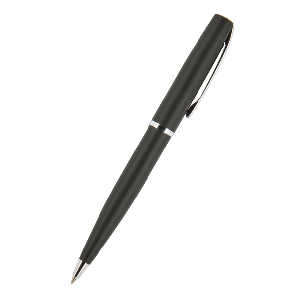 Ручка "SIENNA" в тубусе круглой формы 1,0 ММ, СИНЯЯ  (корпус черный, футляр черный)