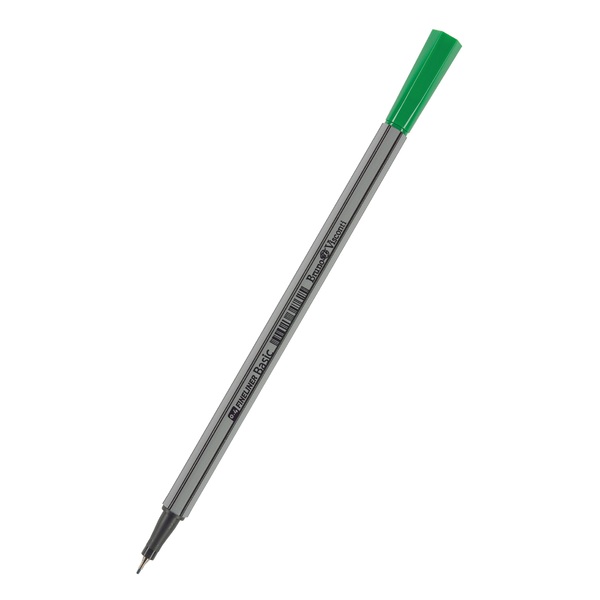 Ручка капиллярная 0,4 мм BASIC, ЗЕЛЕНАЯ (файнлайнер) 