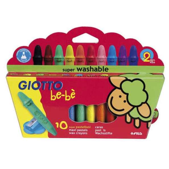 GIOTTO BEBE' 10 WAX Crayons Восковые мелки, 10 цв.