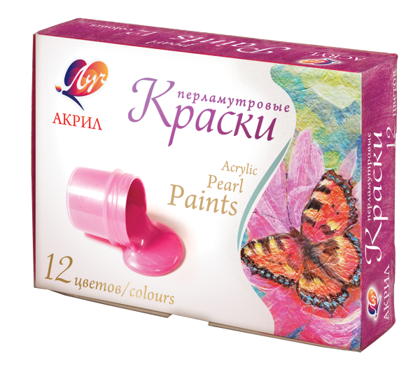 Акрил 12 цв. Луч перламутровые 