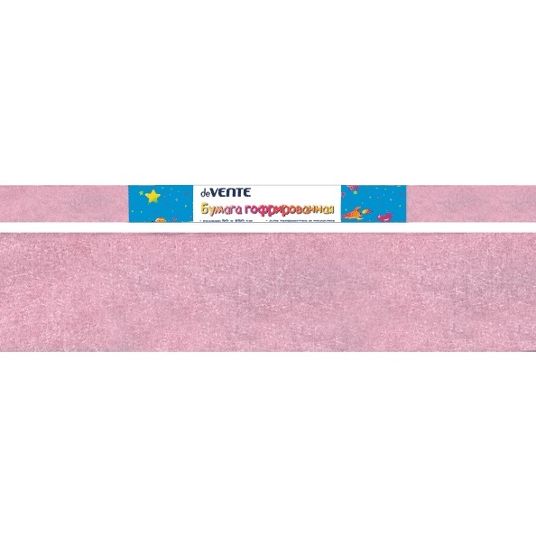 Бумага гофрированная (креповая) "deVENTE" 22 г/м2, 50x250 см в рулоне, светло-розовая перламутровая