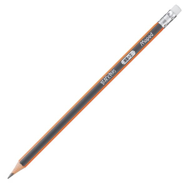Карандаш ч/г HB BLACK PEP'S из липы с ластиком, треуг., ударопроч. , НВ Maped