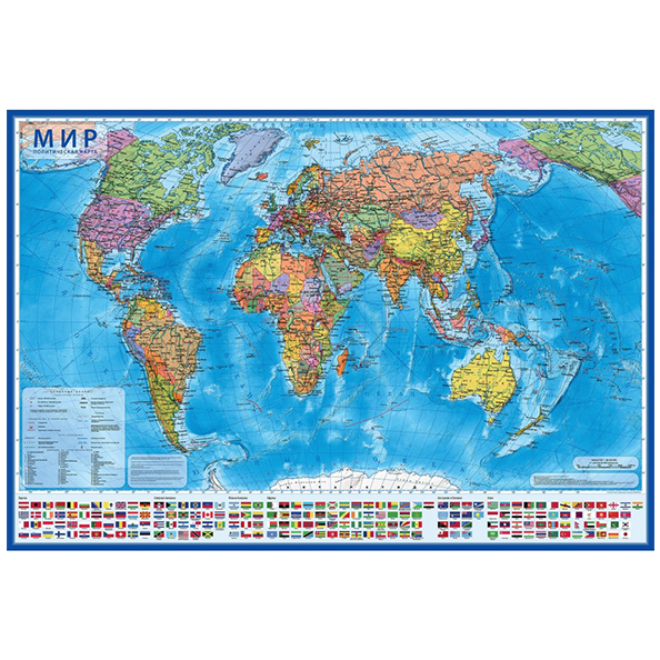 Карта Мир Политический Интерактивная 1:28М (с ламинацией) 117х80