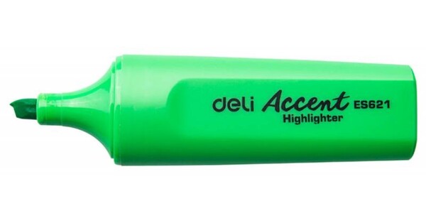 Маркер-текстовыделитель 1-5 мм Deli скошенный нак. колпачок с клипом зеленый 
