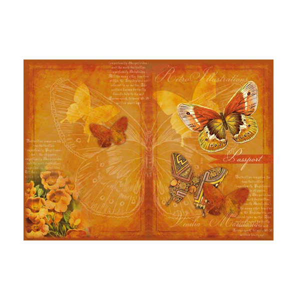 Обложка д/паспорта "Бабочка оранжевая" ПВХ