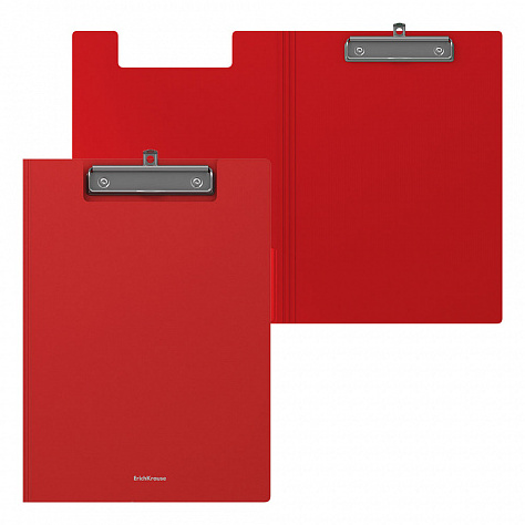 Папка-планшет с зажимом ErichKrause Classic, А4, пластик, красный