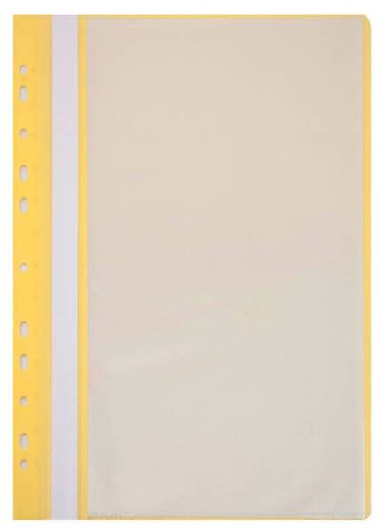 Папка-скоросшиватель 10 вкладышей А4 боковая перфорация желтый 