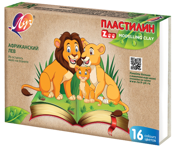 Пластилин 16 цв "ZOO" к/уп.