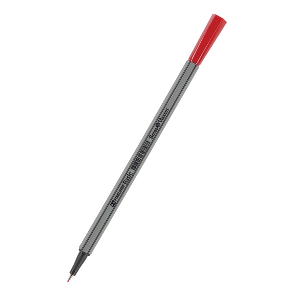 Ручка капиллярная 0,4 мм BASIC, КРАСНАЯ (файнлайнер) 
