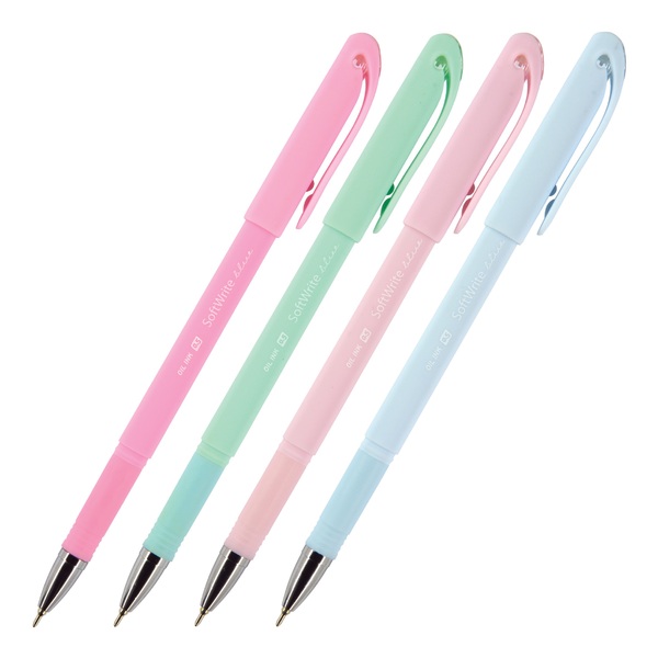 Ручка шариковая 0,5 мм "SoftWrite Zefir" на масляной основе СИНЯЯ (4 цвета корпуса)