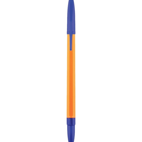 Ручка шариковая 0,7 мм  Attomex, СИНЯЯ, желтый корпус, сменный стержень, индивидуальная маркировка,