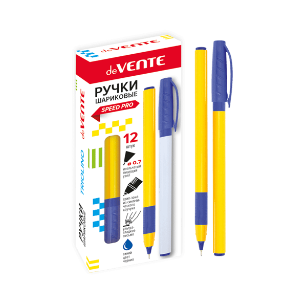 Ручка шариковая 0,7 мм "deVENTE. Triolino Sun" серия Speed Pro, масло, синяя, трёхгр.корпус