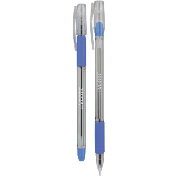 Ручка шариковая 1,0 мм deVENTE,Синяя, на масляной основе, прозрач. корпус с держателем