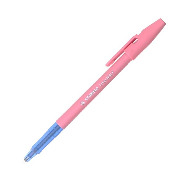 Ручка шариковая Liner синяя Pastel 808 F, КОРПУС РОЗОВЫЙ