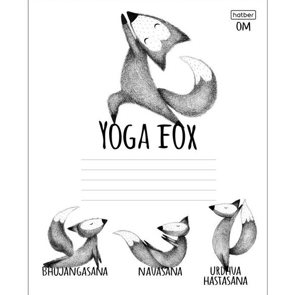 Тетрадь 24 л. кл. "Animals Yoga" 65г/кв.м скругленные углы
