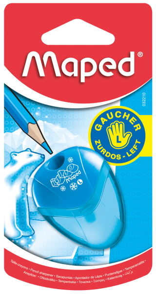 Точилка 1 отв. Maped I-Gloo для левшей, полупрозр.контейнер, дисплей