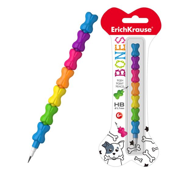 Карандаш сегментный ErichKrause® Bones 1.7 мм, НВ (в блистере по 1 шт.)