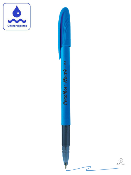 Ручка шариковая 0,5 мм Flexoffice NEON Синяя с масляными чернилами
