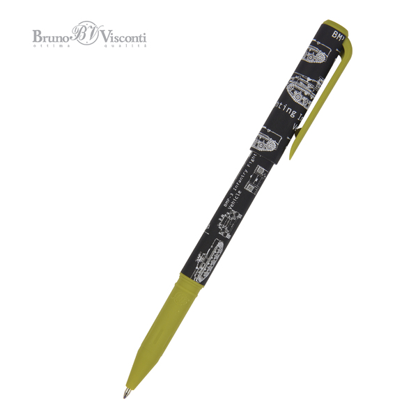 Ручка шариковая 0,7 мм "PrimeWrite. Чертежи. Танк" на масляной основе, СИНЯЯ