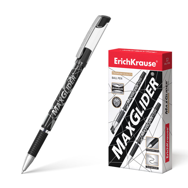 Ручка шариковая ErichKrause® MaxGlider®, Ultra Glide Technology, чёрная