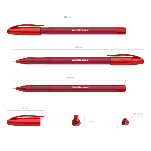 Ручка шариковая ErichKrause® U-108 Original Stick 1.0, Ultra Glide Technology, красная