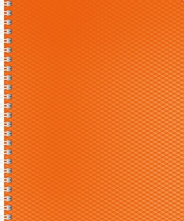 Тетрадь 80 л. кл. с пластиковой обложкой на гребне "DIAMOND НЕОН" Оранжевая
