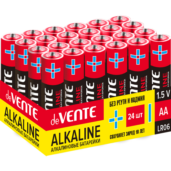 Э/п LR06 "deVENTE. Alkaline" АА 4 шт в термоусадочной пленке, цена за уп.