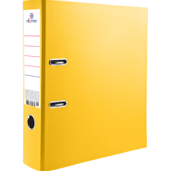 Папка-регистратор 75 мм "Attomex" PVC разобранная, металлическая окантовка, желтая