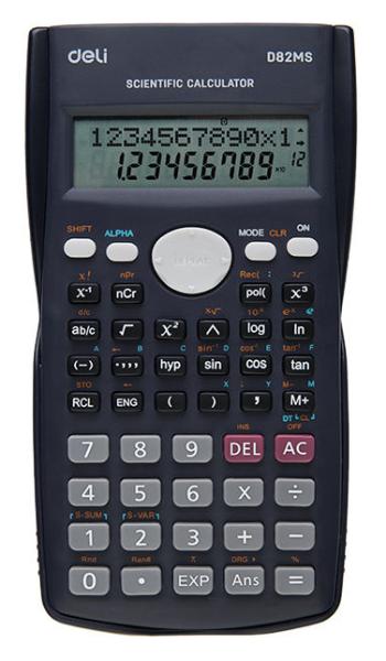 Калькулятор научный Deli ED82MS темно-синий 10+2-разр.