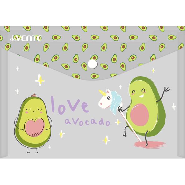 Папка-конверт на кн. А4 "deVENTE. Avocado" 180 мкм, матовая полупрозрачная с рисунк