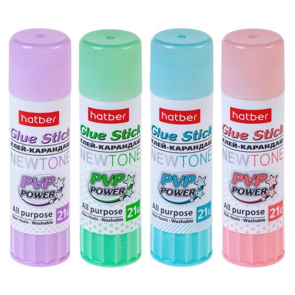 Клей-карандаш  21 г Hatber -NEWtone- в картонной Дисплей-витрине