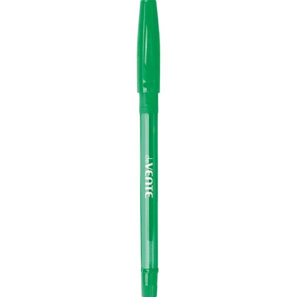 Ручка шариковая 0,7 мм "deVENTE" с полупрозр. корпусом и держателем, зелёная