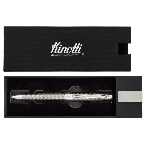 Ручка шариковая "Kinotti" "ALBERTI", метал. 1 мм .Корп. под никель,чернила синий