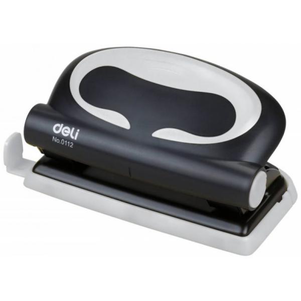Дырокол на 10 л. Deli Essential Plus  металл ассорти отв.:2 с линейкой
