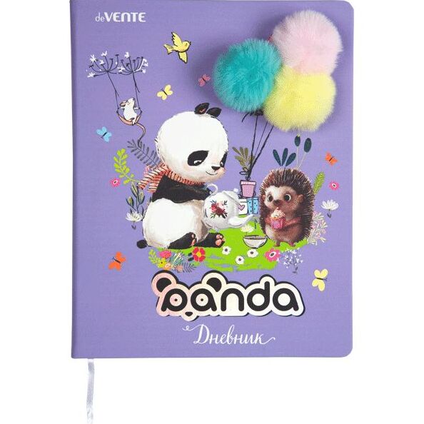 Дневник 1-11 кл. "deVENTE. Panda" тв. обложка из искусственной кожи, аппликация из меха, цветная печ