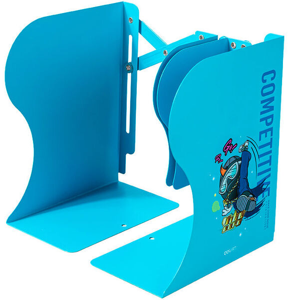 Подставка для книг Deli  220х114х480мм синий (ограничитель)