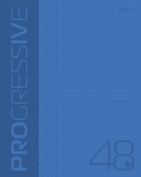 Тетрадь 48 л. кл. Пластиковая обложка на скобе PROGRESSIVE Синяя