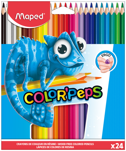 Карандаши 24 цв. Maped PULSE пластиковые, в к/к с подвесом 