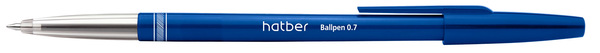 Ручка шариковая 0,7 мм Hatber B-2 Синяя с колпачком и клипом Мини-Дисплее