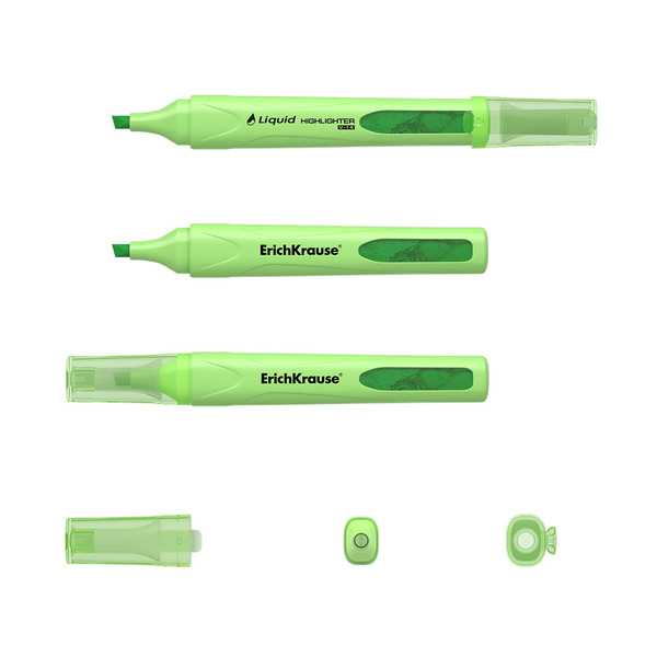 Маркер-текстовыделитель ErichKrause® Liquid Visioline V-14 Pastel, зеленый, жид.чернила