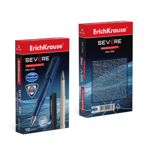 Ручка шариковая ErichKrause® Severe, Ultra Glide Technology, цвет чернил синий (в коробке по 12 шт.)