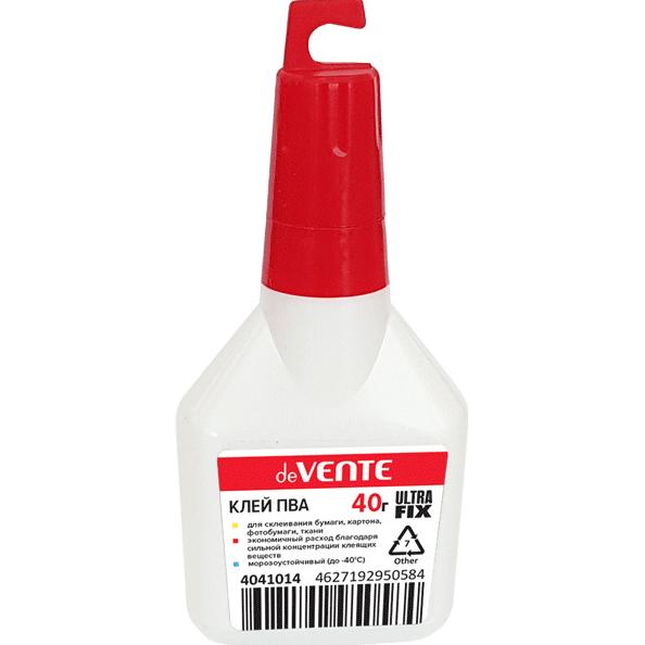 Клей ПВА "deVENTE. Ultra Fix" 40 г морозоустойчивый (до -40°C) супер сильный, в пластиковой бутылоч