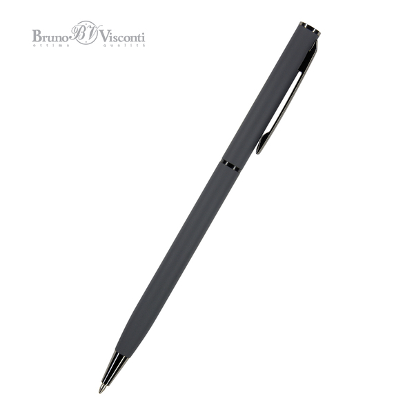 Ручка "PALERMO" в метал. футляре 0,7 ММ, СИНЯЯ  (графитовый корпус, футляр черный)